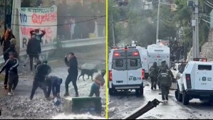 Incidentes durante desalojo de toma en Cerro 18 de Lo Barnechea: Lanzaron proyectiles a Carabineros y cortaron el tránsito