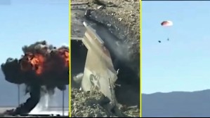 Avión F-16 cayó en California en medio de una exhibición: Piloto logró eyectarse segundos antes de que se estrellara