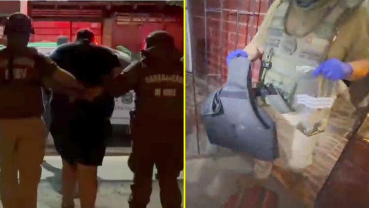 Uno era buscado por homicidio: Dos detenidos con arsenal de armas, drogas y autos robados en Pudahuel