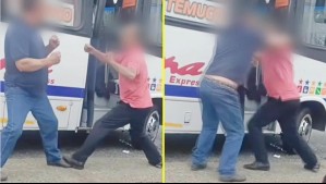 A combo limpio: Video muestra a choferes de bus peleándose por recoger pasajeros en Pitrufquén