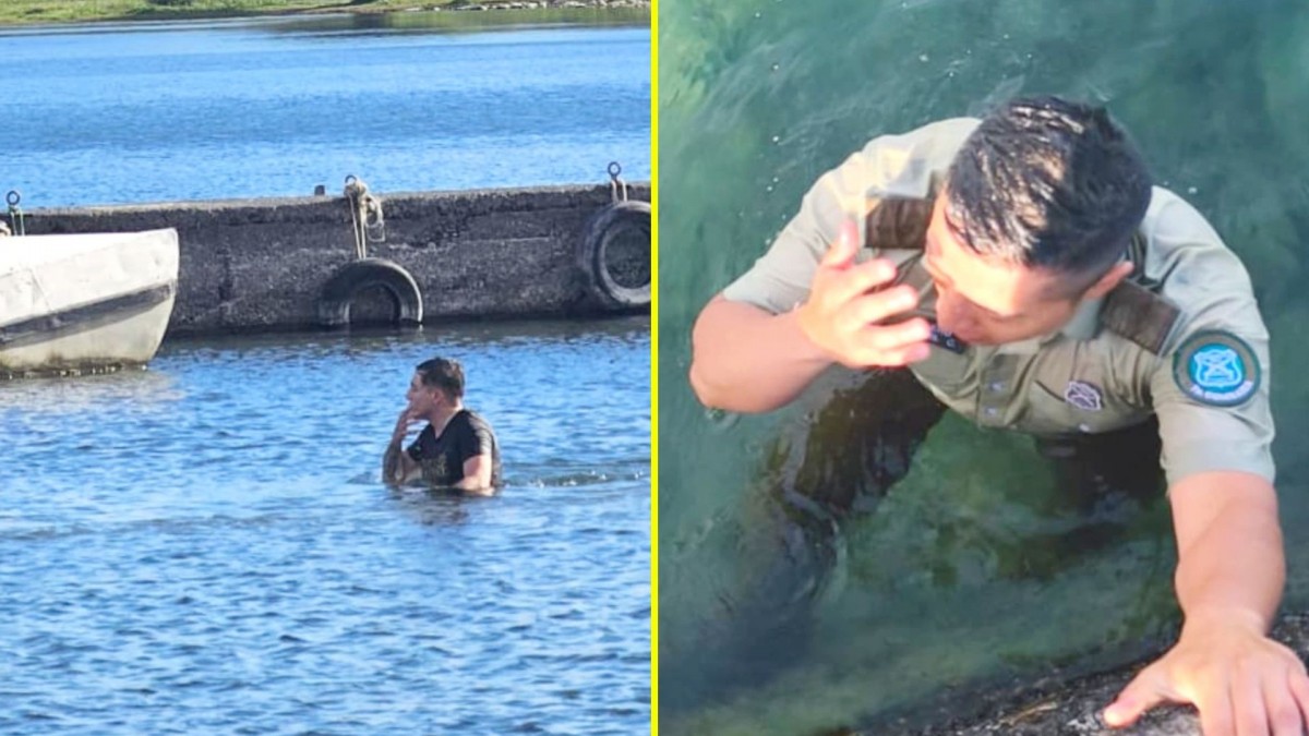 Carabinero se lanzó al lago Villarrica para detener a hombre que huyó de un control policial