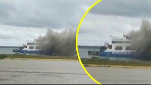 Video muestra cómo se incendió embarcación en Puerto Natales