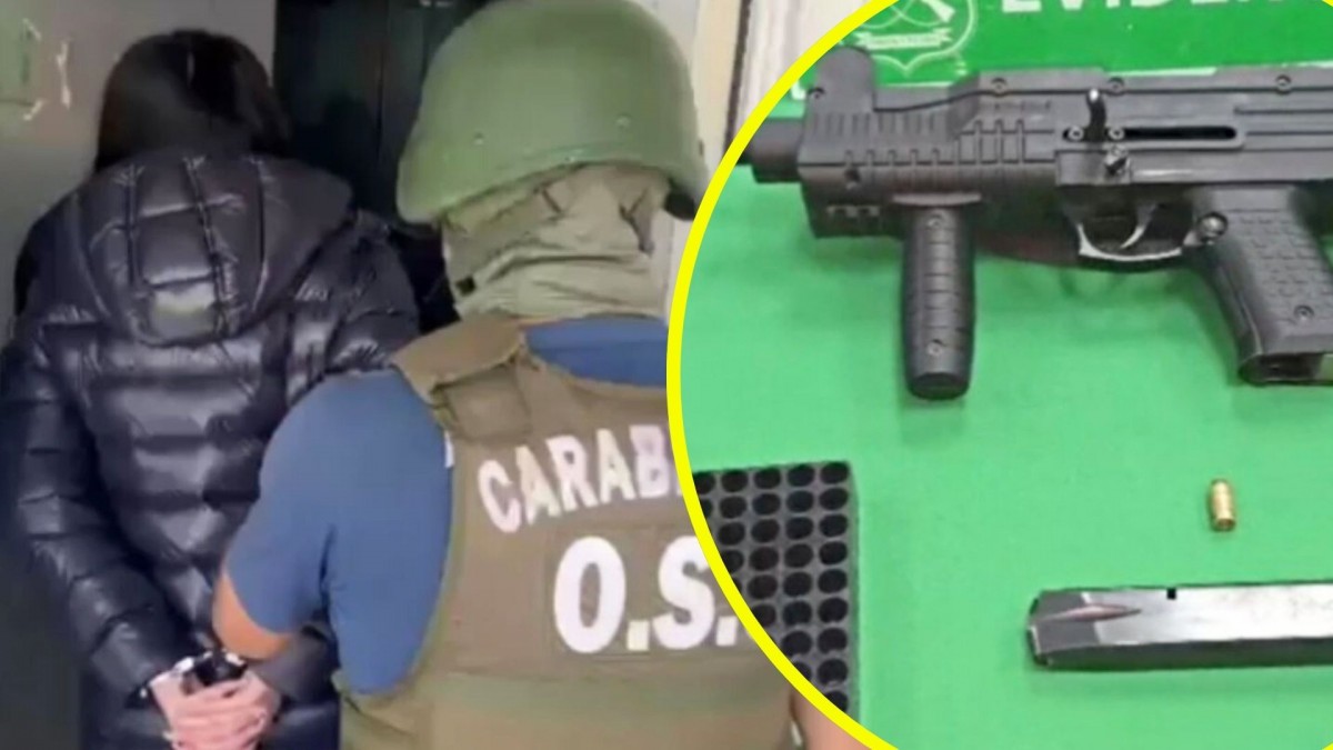 Joven mujer sufrió robo en su casa y fue detenida: Tenía en su poder un pistola tipo mini Uzi adaptada para disparos