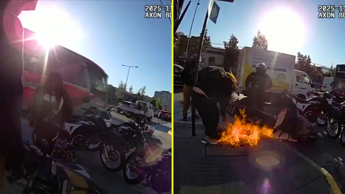 Mujer se molestó por fiscalización y quemó su moto en Independencia