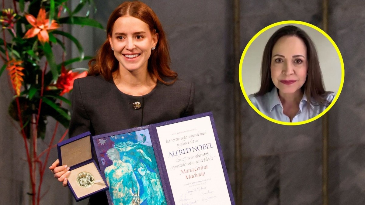 'Ha unido a millones de venezolanos': Este es el momento en que hija de María Corina Machado recibe el Nobel de la Paz de su madre