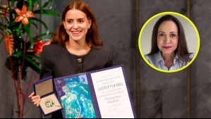 'Ha unido a millones de venezolanos': Este es el momento en que hija de María Corina Machado recibe el Nobel de la Paz de su madre