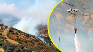 Incendio forestal en Lo Barnechea: Bomberos y Conaf trabajan para controlar el fuego