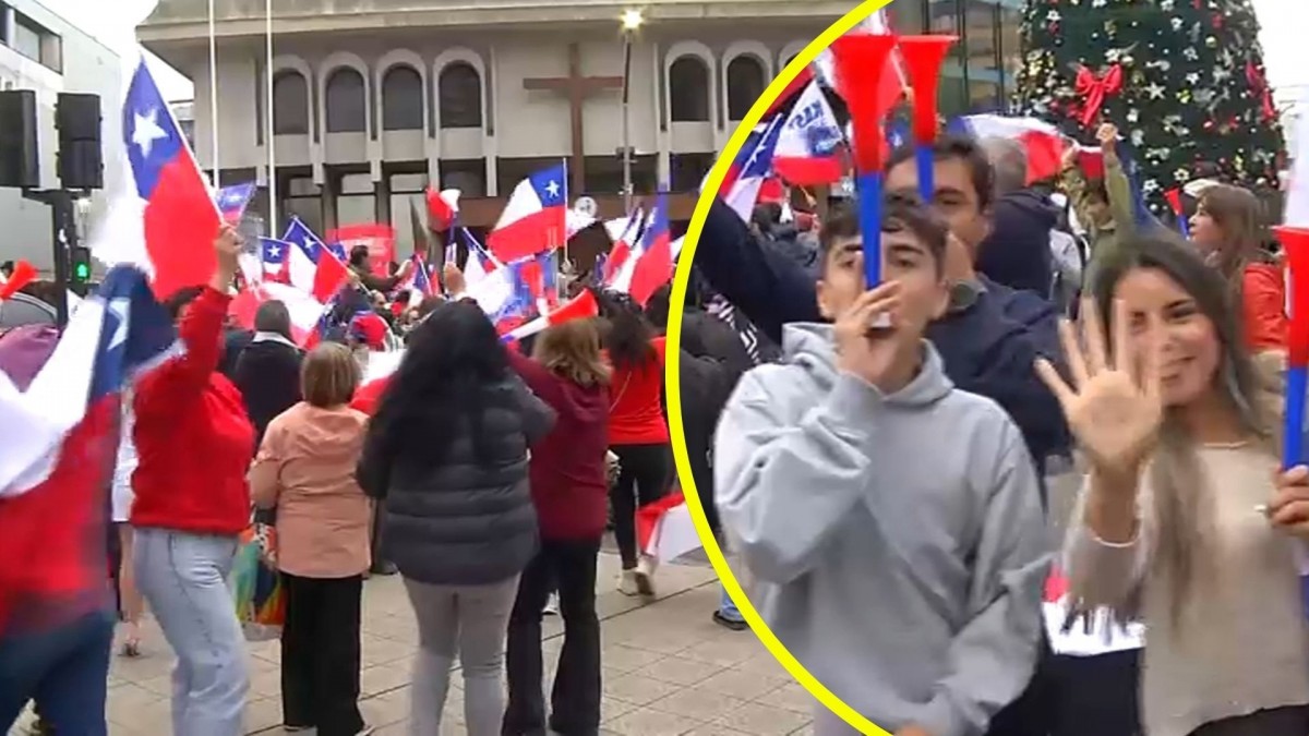 Cantando el himno nacional: Adherentes de José Antonio Kast celebran su triunfo en la región de La Araucanía