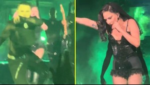 De la pasarela al piso: Lady Gaga detuvo concierto tras estrepitosa caída de uno de sus bailarines producto de la lluvia