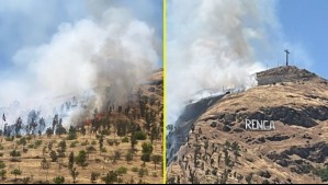 Incendio forestal afecta al cerro Renca: Humo es visible desde distintos puntos de la RM