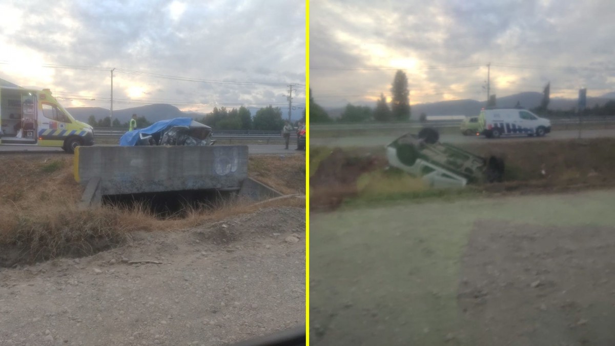 Funcionario de la FACh y su hija de 7 años mueren tras ser chocados por un conductor ebrio en la Ruta 5 Sur