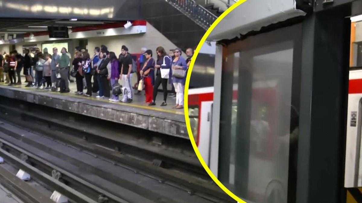 Así luce la primera puerta de seguridad instalada en los andenes de Línea 1 del Metro de Santiago