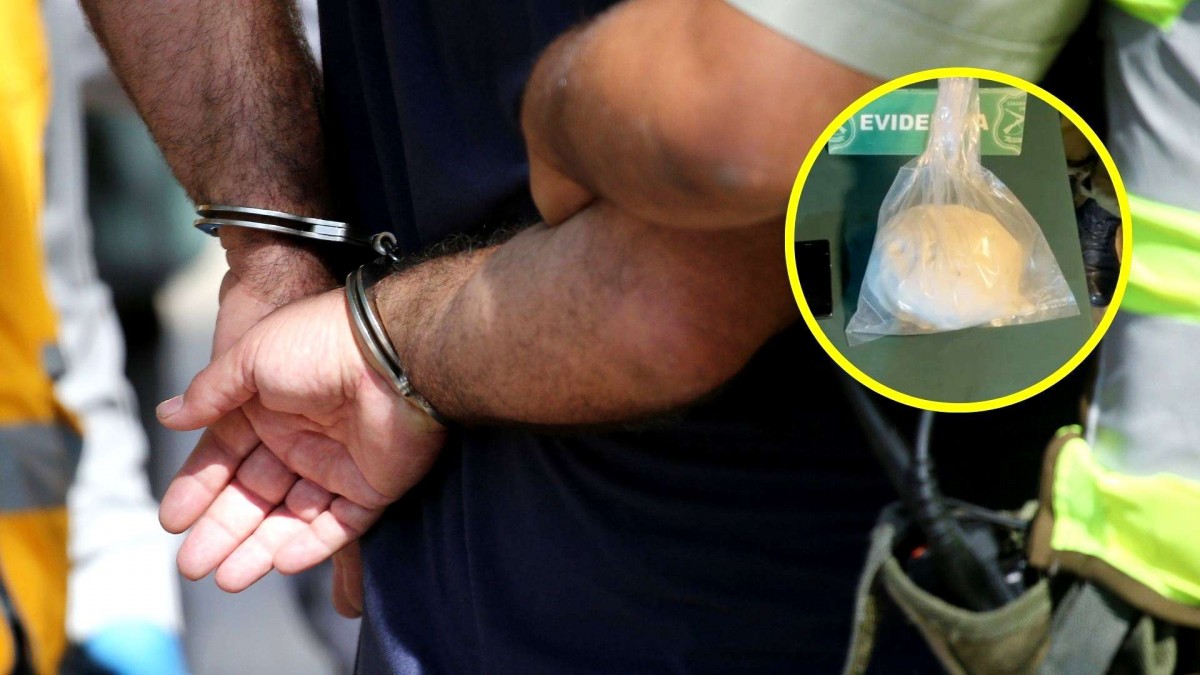 Fiscalizaron auto que circulaba con luces apagadas y descubrieron a tres ocupantes con 2 kilos de cocaína