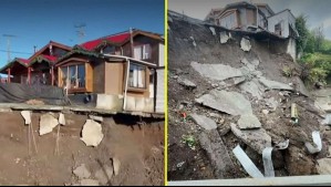 Al borde de un abismo: El impactante registro de casa en Quellón a punto de caer a socavón tras lluvias