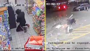 Impactante robo de cajero automático en EEUU: Ladrones ocuparon un auto para sacarlo a toda velocidad