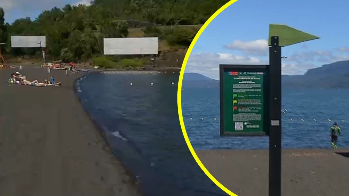 Playa Grande de Pucón vuelve a ser apta para el baño tras presencia de 'algas toxicas' en las aguas del lago Villarrica