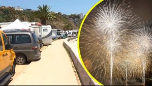 Turistas ya están instalados en el borde costero: Llevan dos días esperando show pirotécnico