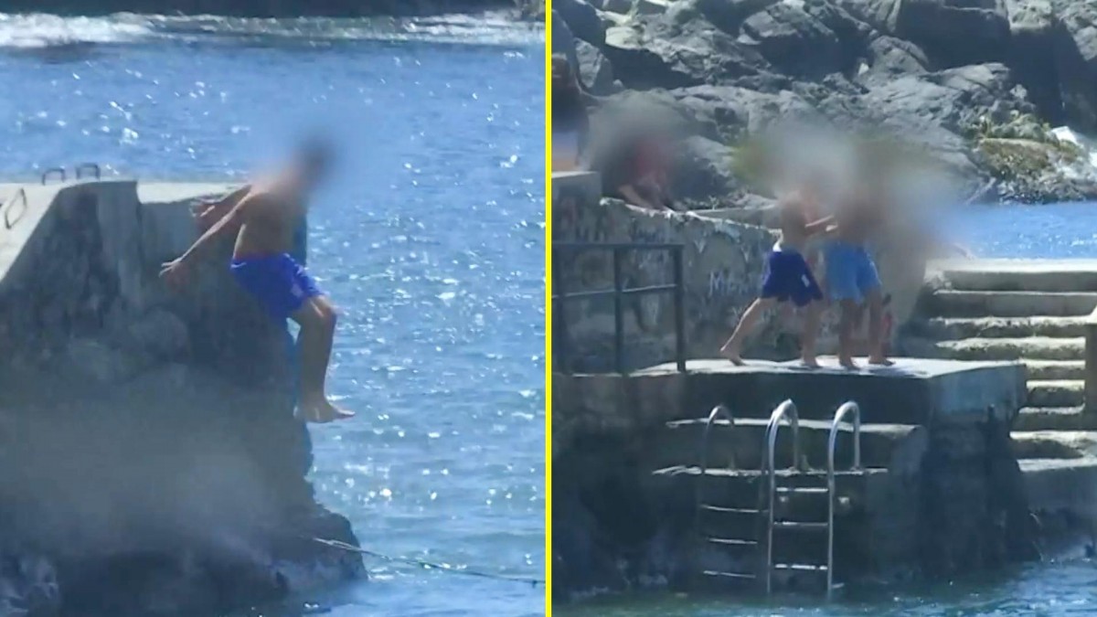 Advierten por peligrosos piqueros en playa Las Torpederas: Realizan piruetas y se empujan en sectores rocosos