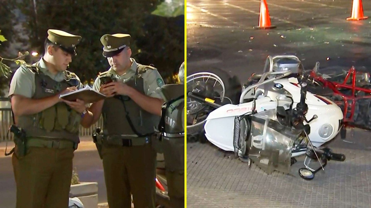 Carabinero de civil andaba en moto y fue chocado en Providencia: El otro conductor iba bajo los efectos del alcohol
