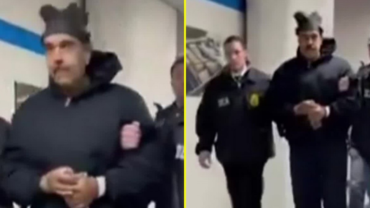 El primer registro de Maduro arrestado en Nueva York: Video lo muestra ingresando esposado a centro de detención