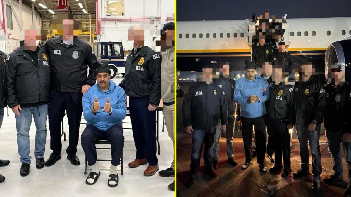 Con gorro, sandalias y esposado: Las primeras imágenes de Nicolás Maduro detenido