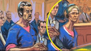 De azul y con auriculares: Revelan bocetos de Maduro y su esposa durante audiencia en el tribunal de Nueva York