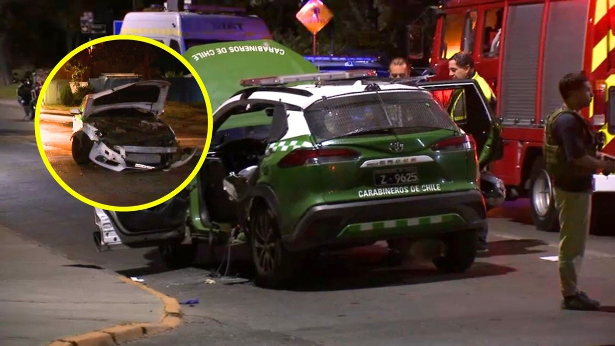 Dos carabineros resultan lesionados tras colisionar en medio de persecución policial en Vitacura