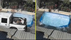 Video muestra momento en que conductor ebrio arrasa con piscina en medio de persecución en Puente Alto