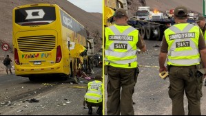 Dos fallecidos y nueve heridos deja colisión entre bus y camión en la Ruta 5 Norte en Arica