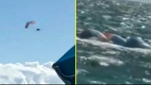 Video muestra a hombre cayendo desde las alturas al mar por falla en su paracaídas en EEUU