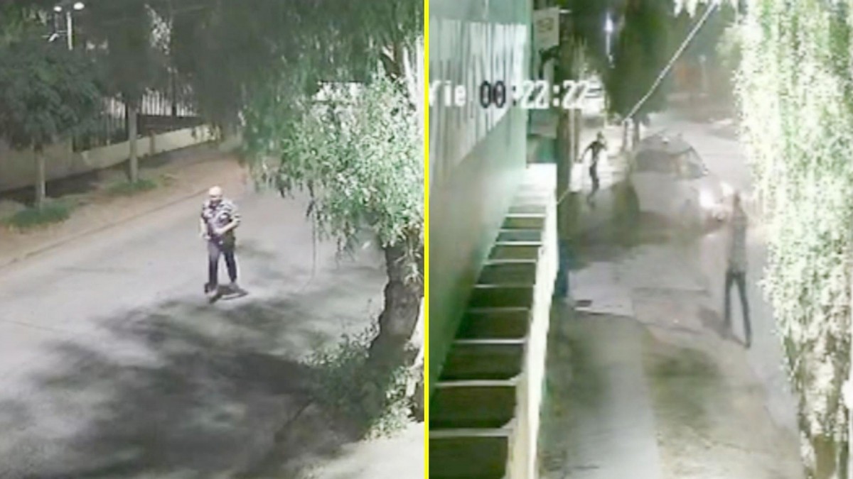 Video muestra asalto a exsuboficial mientras trabajaba como conductor de app: Abatió a dos delincuentes y un tercero escapó