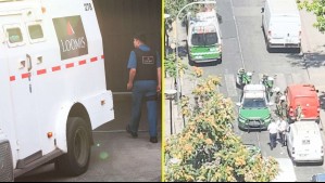 Delincuentes asaltan camión de valores en pleno centro de Santiago