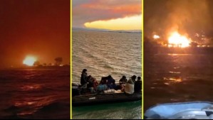 Fuego por todos lados: Video muestra rescate marítimo de 47 personas que estaban atrapadas en Punta de Parra por incendios
