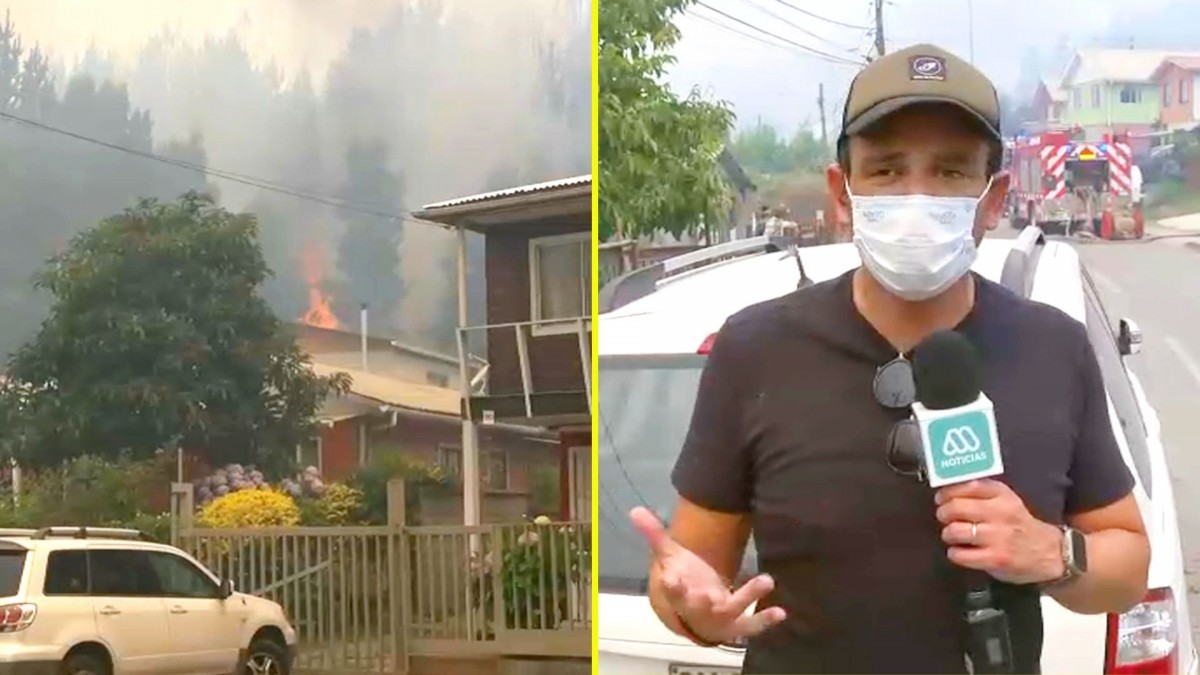 Gonzalo Ramírez desde Concepción: Rápido avance del fuego afecta a vecinos del penal El Manzano