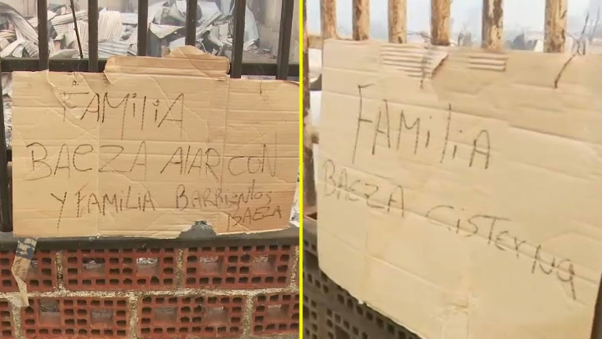 'Para que sepan que vivimos acá': Familias damnificadas por incendios marcan sus terrenos con sus apellidos