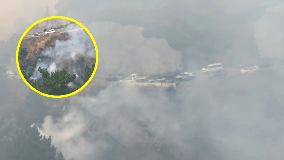 Dron de Meganoticias muestra focos de incendio y gran capa de humo en Cuesta Caracol de Tomé