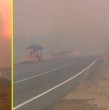 Los incendios forestales en la región de Ñuble mantienen rutas completamente cortadas, tanto por el humo como por la acción del fuego. El escenario se complica especialmente por el actuar del viento.