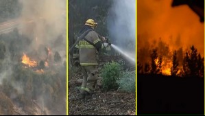 ¿Incendios intencionales?: Bomberos reportan disparos mientras combaten incendios y carabinero sufre intento de atropello