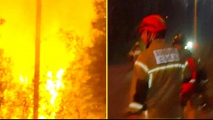 Video muestra evacuación de bomberos ante enorme foco de incendio en Concepción
