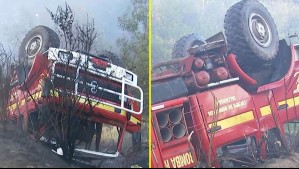 Camión de bomberos vuelca en medio de labores de combate de incendios: Hay 7 voluntarios lesionados