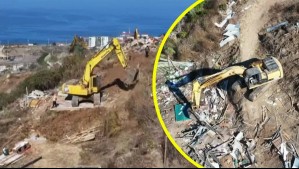 Usan maquinaria pesada para demoler casas en toma de San Antonio