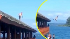 Desde ocho metros de altura: Video muestra a persona tirándose piquero desde el muelle del lago Llanquihue