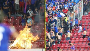 Hinchas de la U protagonizan incidentes en partido contra Audax Italiano: Hubo fuego en una de las tribunas