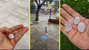 Tormenta deja intensas lluvias y fuertes granizadas en diversas comunas de Santiago