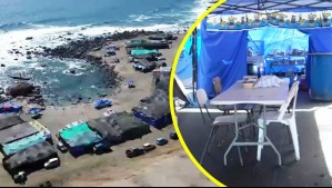 'Vengo hace 15 años': Familias se instalan con toldos durante todo el verano en playa Palo Buque