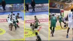 Brutal agresión en partido de básquetbol en Dubáil: Jugador pateó en la cabeza a rival
