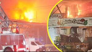 Gran incendio en la Vega Central de Santiago: Fuego ha afectado a más de 50 locales