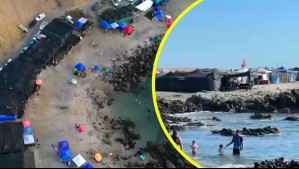Toma en playa de Iquique: Masiva instalación de toldos y carpas al lado del mar