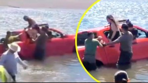 Camioneta con turistas se hundió en río de Pelluhue y debieron ser rescatados por carabineros
