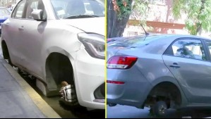 Nuevo modus operandi: Delincuentes roban neumáticos de autos estacionados y los desmantelan en minutos